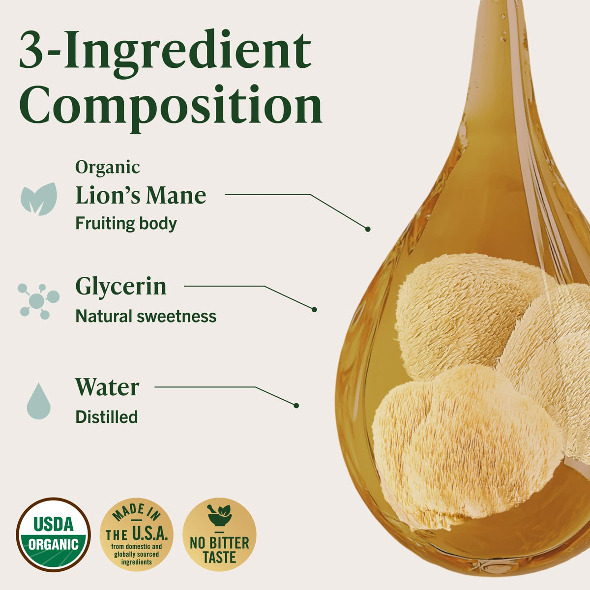 HERBAMAMA USDA Organic Lion's Mane Tincture Brain Supplement - 4 oz - image 5