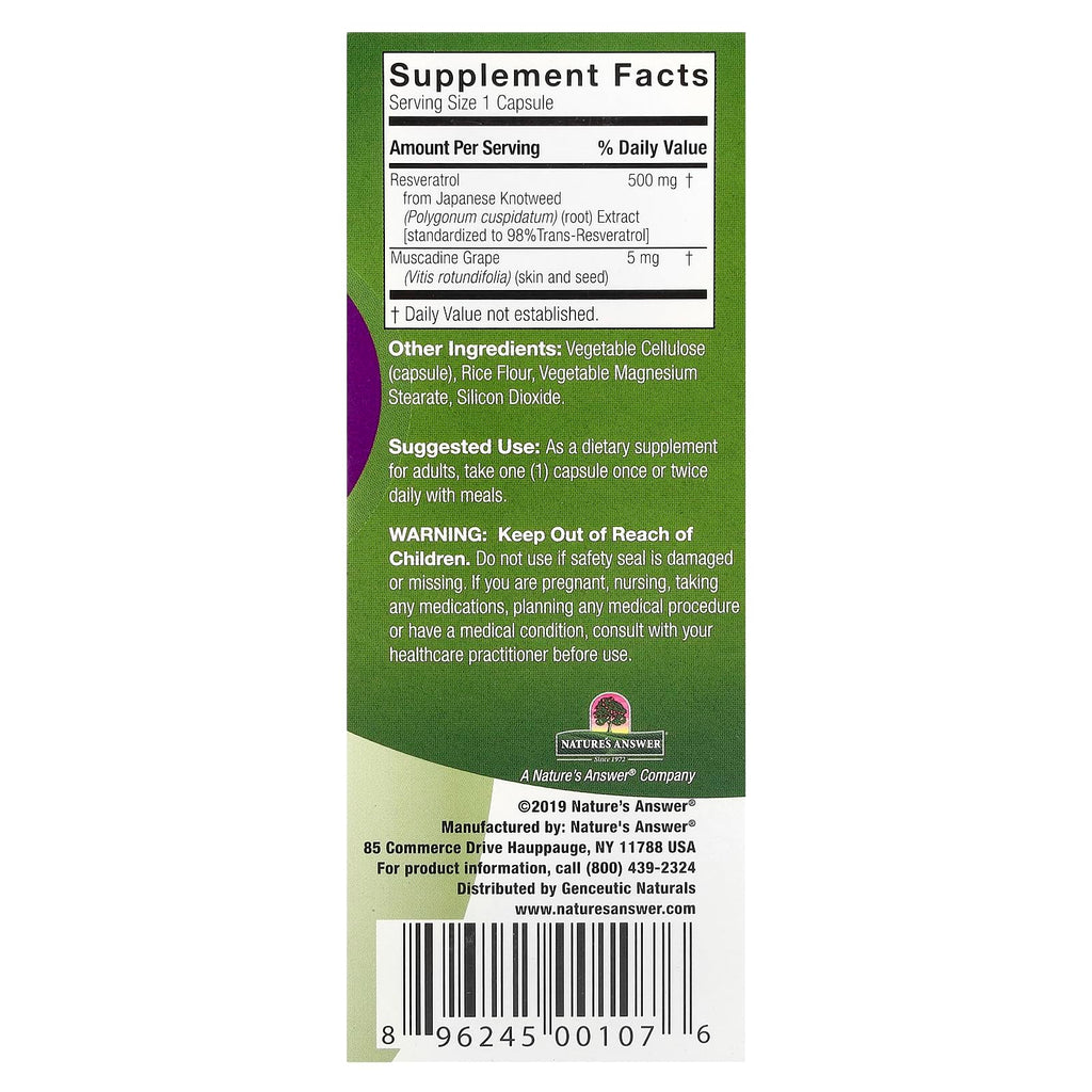 Genceutic Naturals Wild & Pure Resveratrol - 60 Vegetarian Capsules - image 2