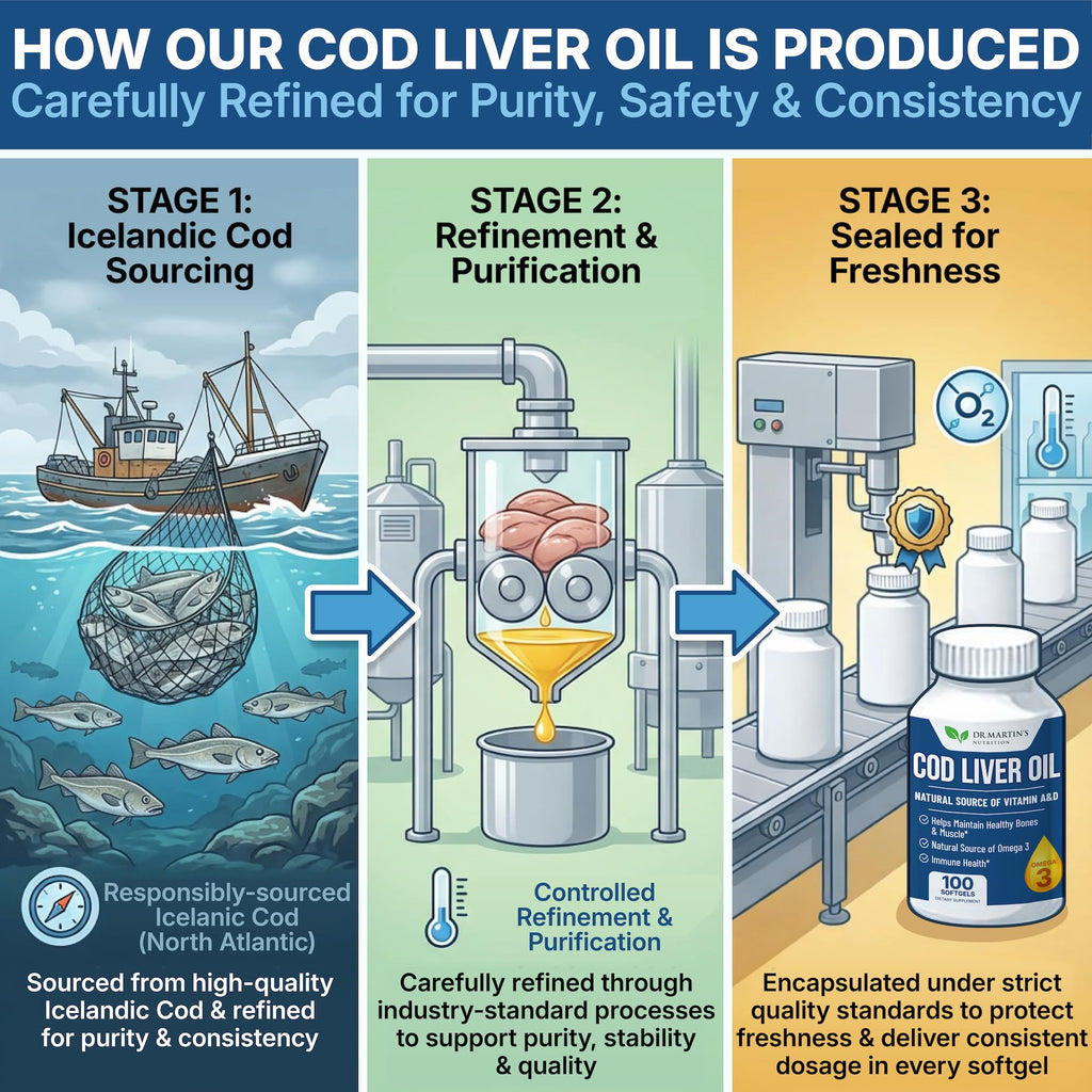 Dr. Martin's Nutrition Cod Liver Oil Softgels Omega-3 - 100 Softgels - image 6