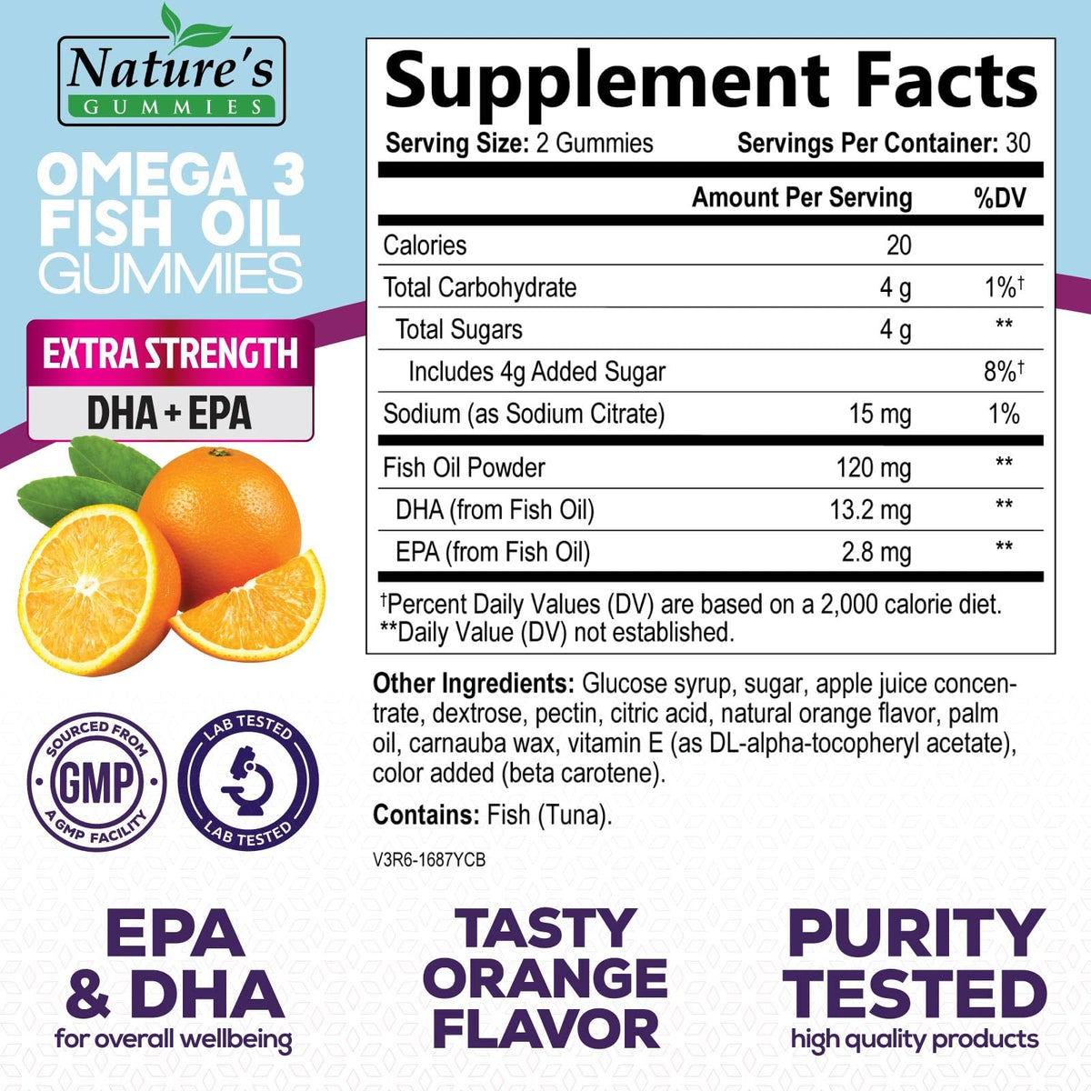 Nature's Nutrition Omega 3 Fish Oil Gummies - Extra Strength Omega-3