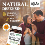 Wild & Organic Turkey Tail Mushroom Capsules 1000 mg - Immune Support