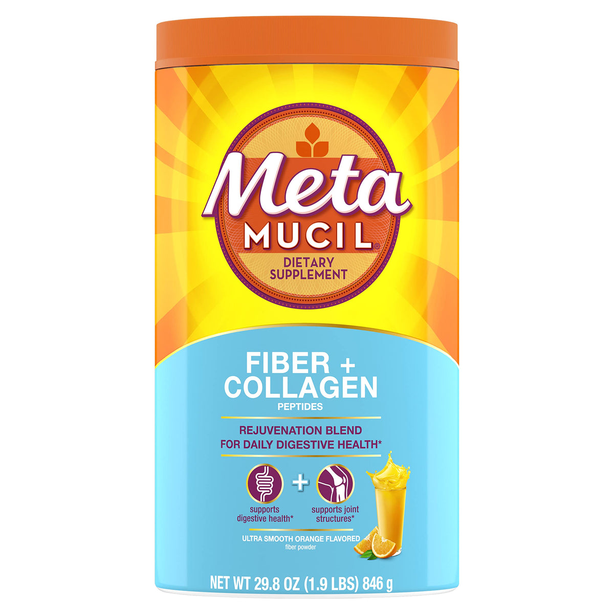 Metamucil Daily Fiber + Collagen Psyllium Husk Powder - 90 Doses