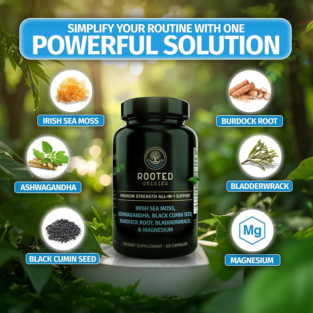 Rooted Origins Sea Moss Advanced Capsules – 60 Capsules - image 4