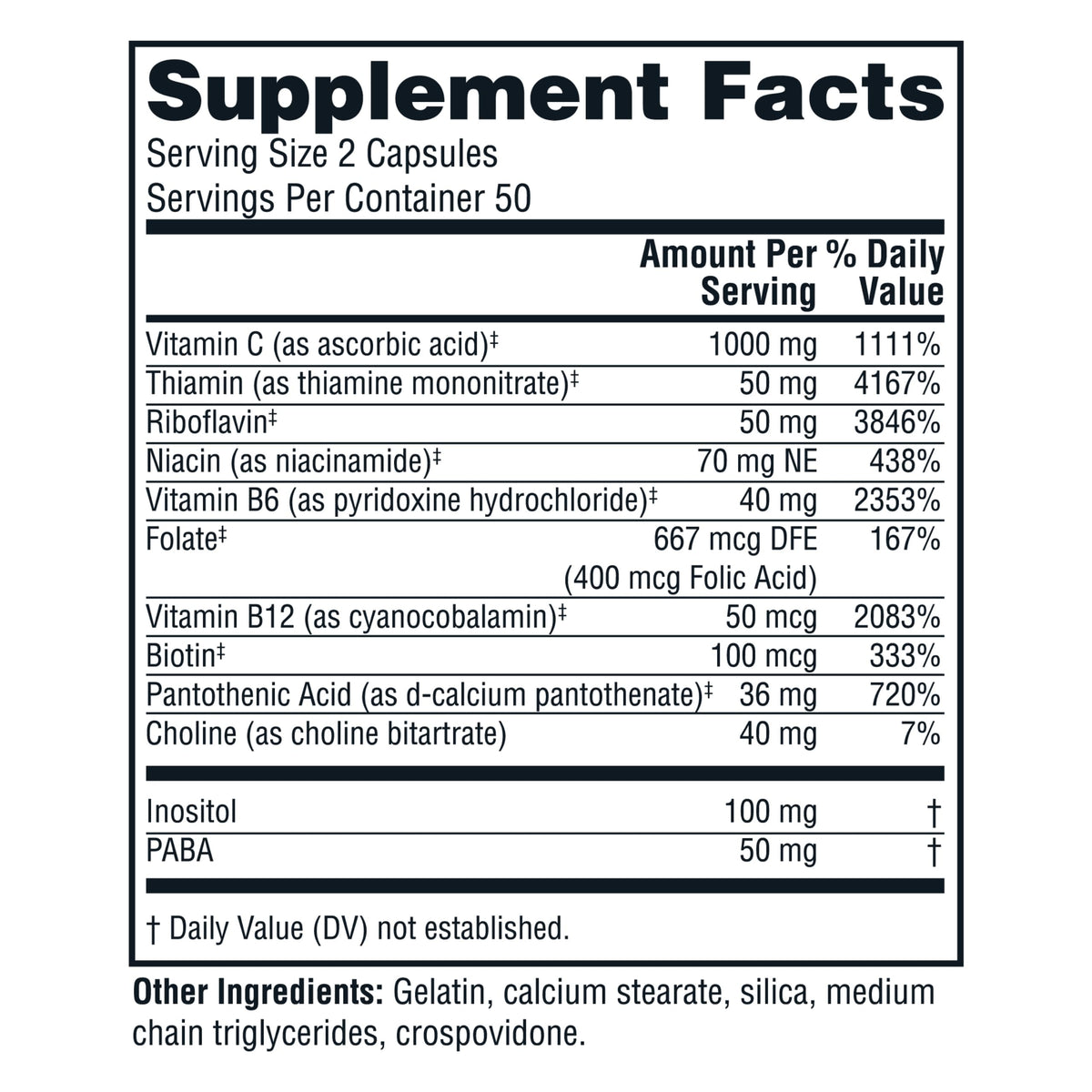 Twinlab Stress B-Complex Caps Energy Support - 100 Capsules - image 2