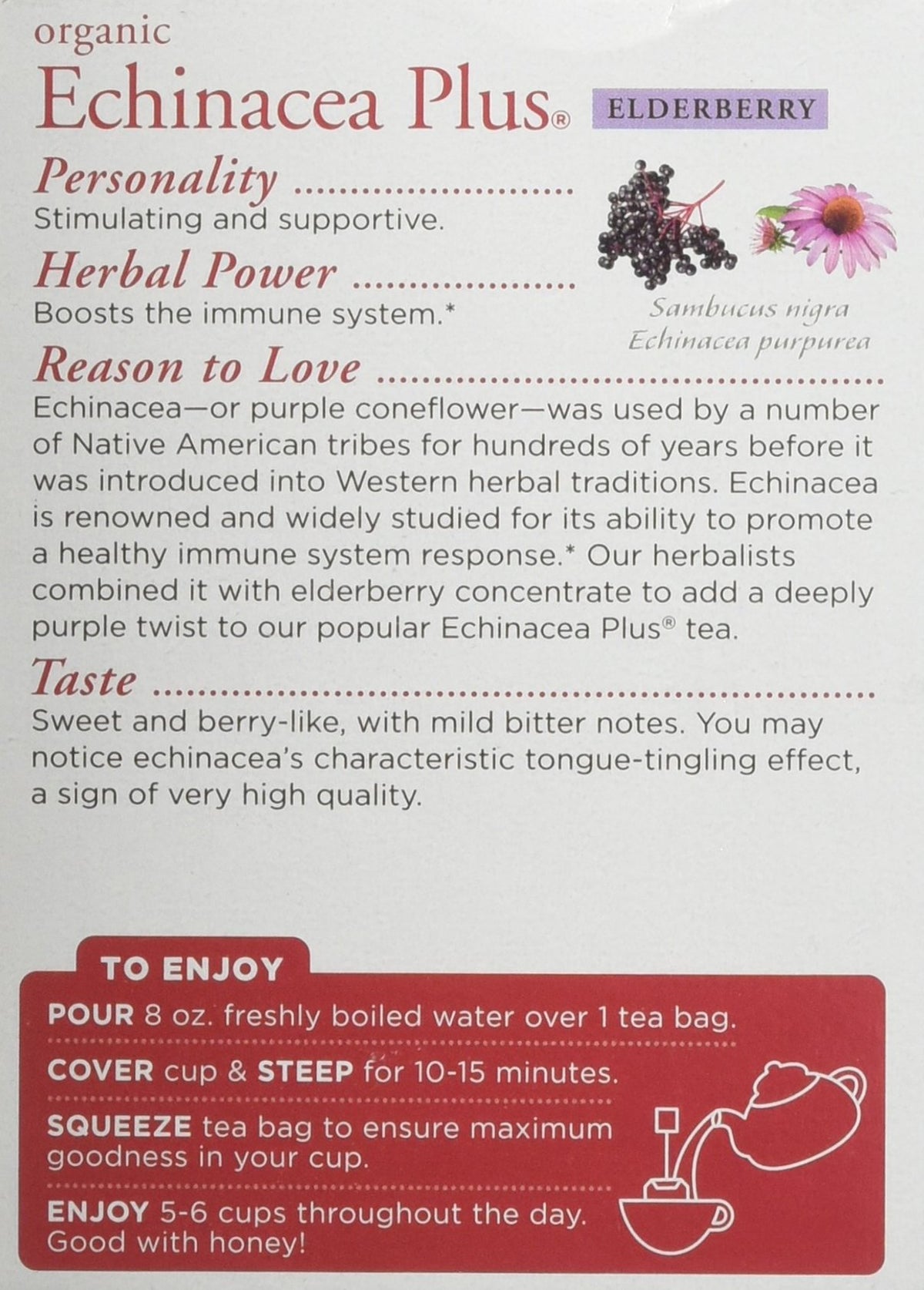 Traditional Medicinals Echinacea Plus Elderberry Immune Support - 16 Tea Bags - image 2