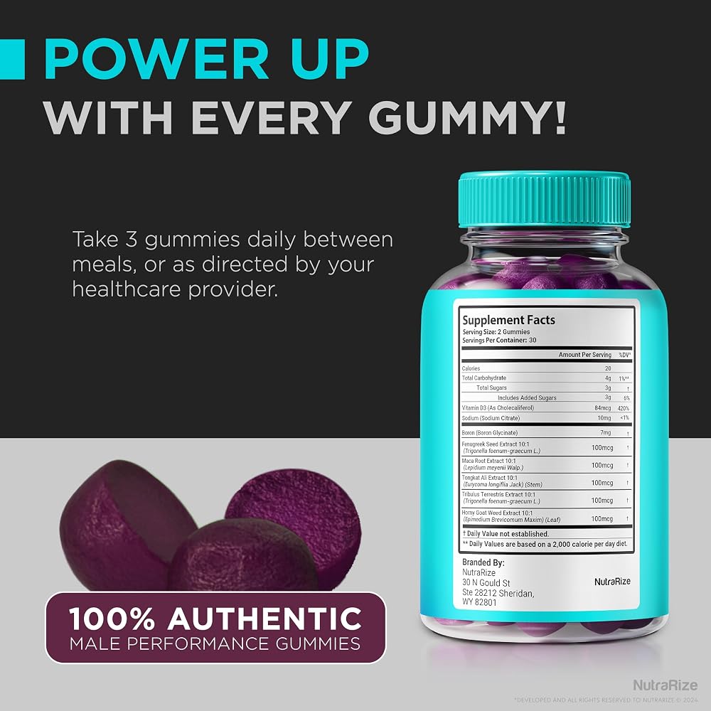 NutraRize Alpha Max Male Performance Gummies - 60 Gummies - image 8