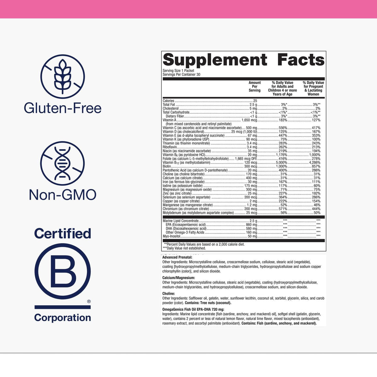 Metagenics Wellness Essentials Pregnancy Prenatal Vitamins - 30 Packets - image 4
