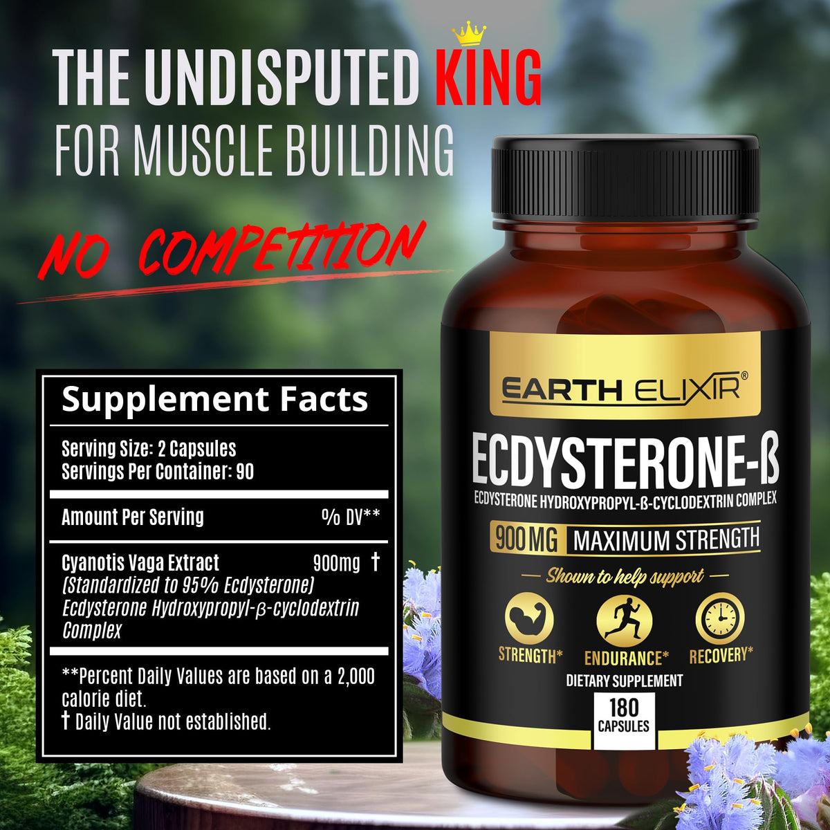 Earth Elixir Ecdysterone 900mg Muscle Building - 180 Capsules - image 2