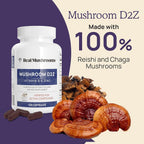 Real Mushrooms Zinc and Vitamin D2 Capsules – 120 Count - image 3