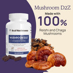 Real Mushrooms Zinc and Vitamin D2 Capsules – 120 Count - image 3