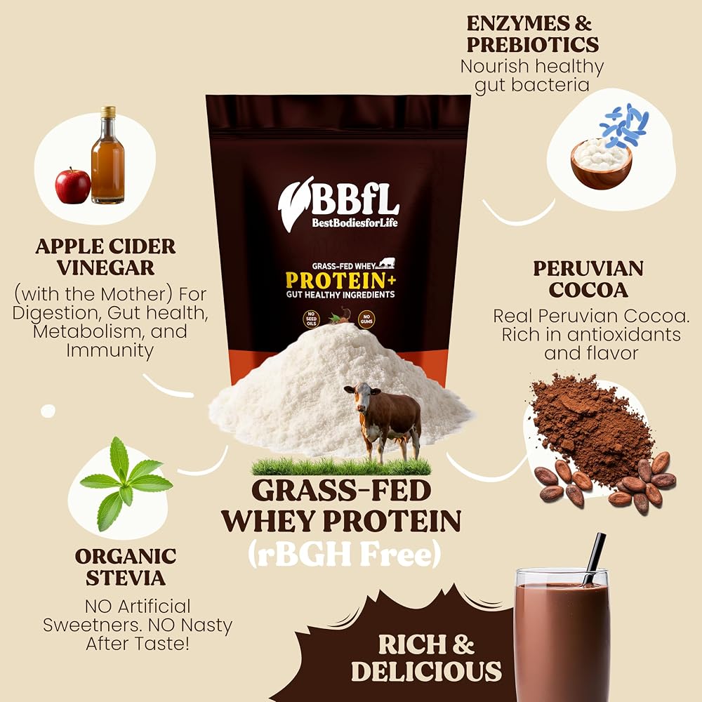 BBfL Grass-Fed Whey Protein Shake Cocoa Cream - 15 Servings - image 2