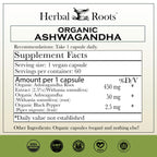 Herbal Roots Organic Ashwagandha Capsules Extra Strength - 60 Vegan Capsules - image 2