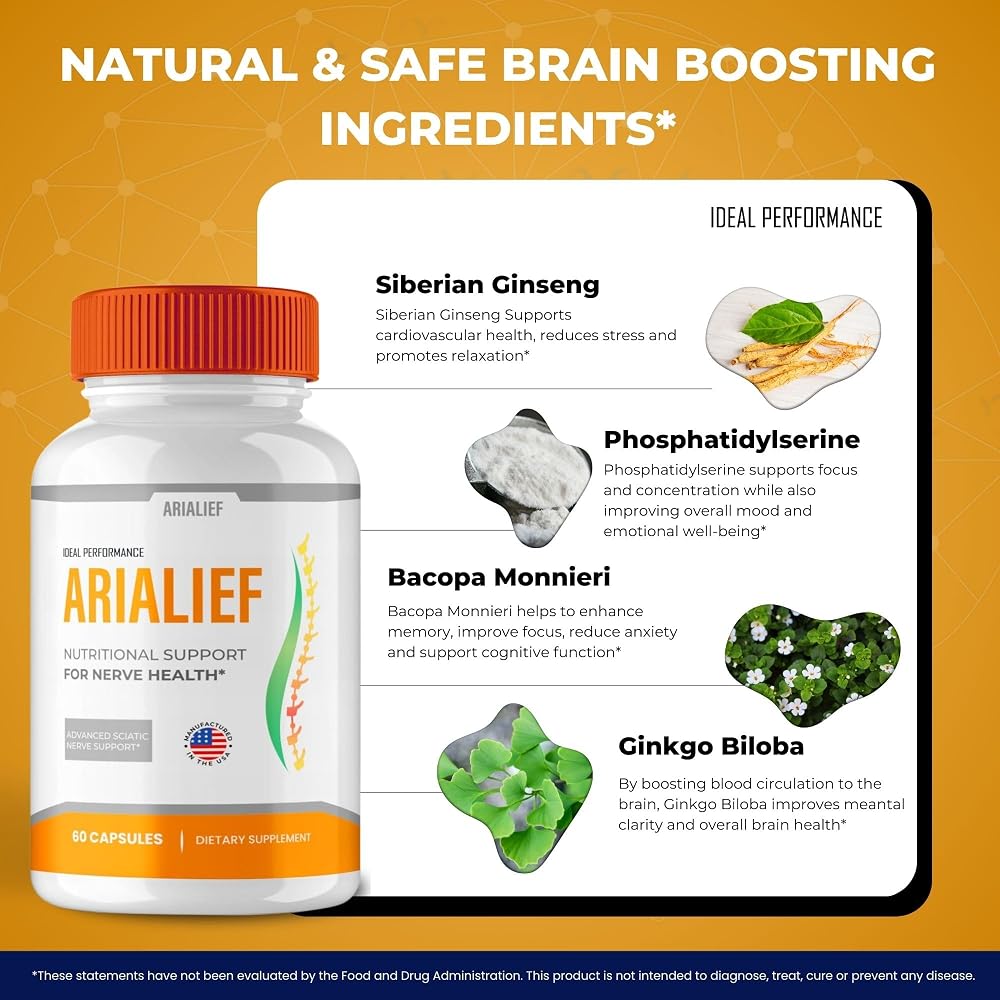 IDEAL PERFORMANCE Arialief Brain Supplements Memory and Focus - 180 Capsules - image 6