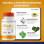 IDEAL PERFORMANCE Arialief Brain Supplements Memory and Focus - 180 Capsules - image 6
