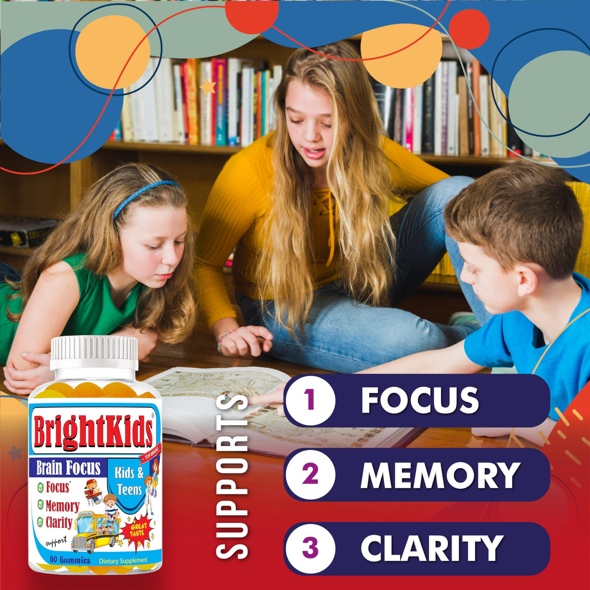 BrightKids Focus Gummies for Kids & Teens – 60 Count - image 2