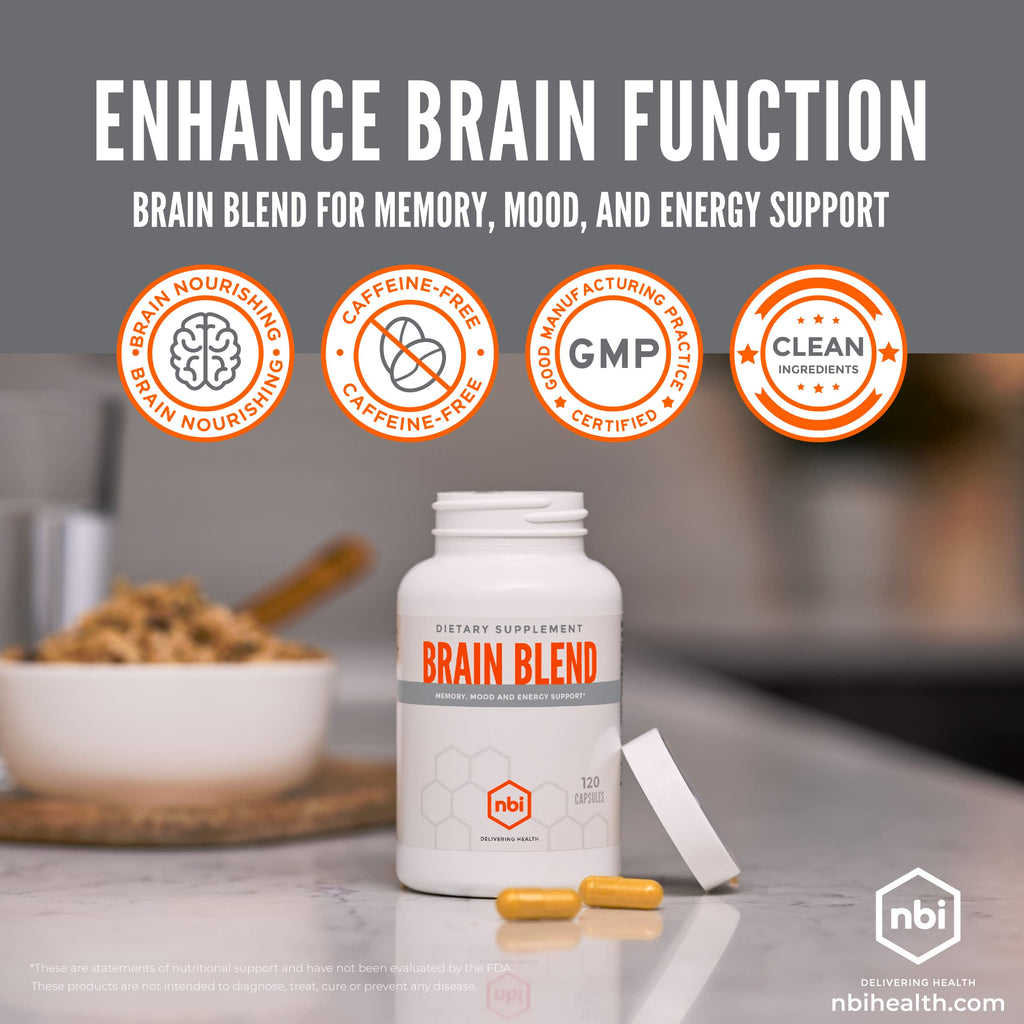 NBI Brain Blend Nootropic for Memory & Focus - 120 Capsules - image 5