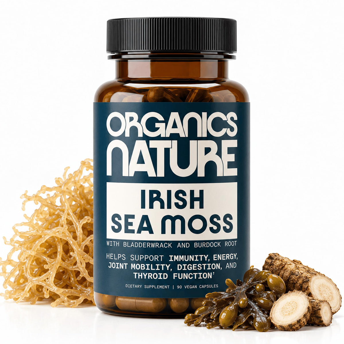ORGANICS NATURE Irish Sea Moss Capsules with Bladderwrack & Burdock
