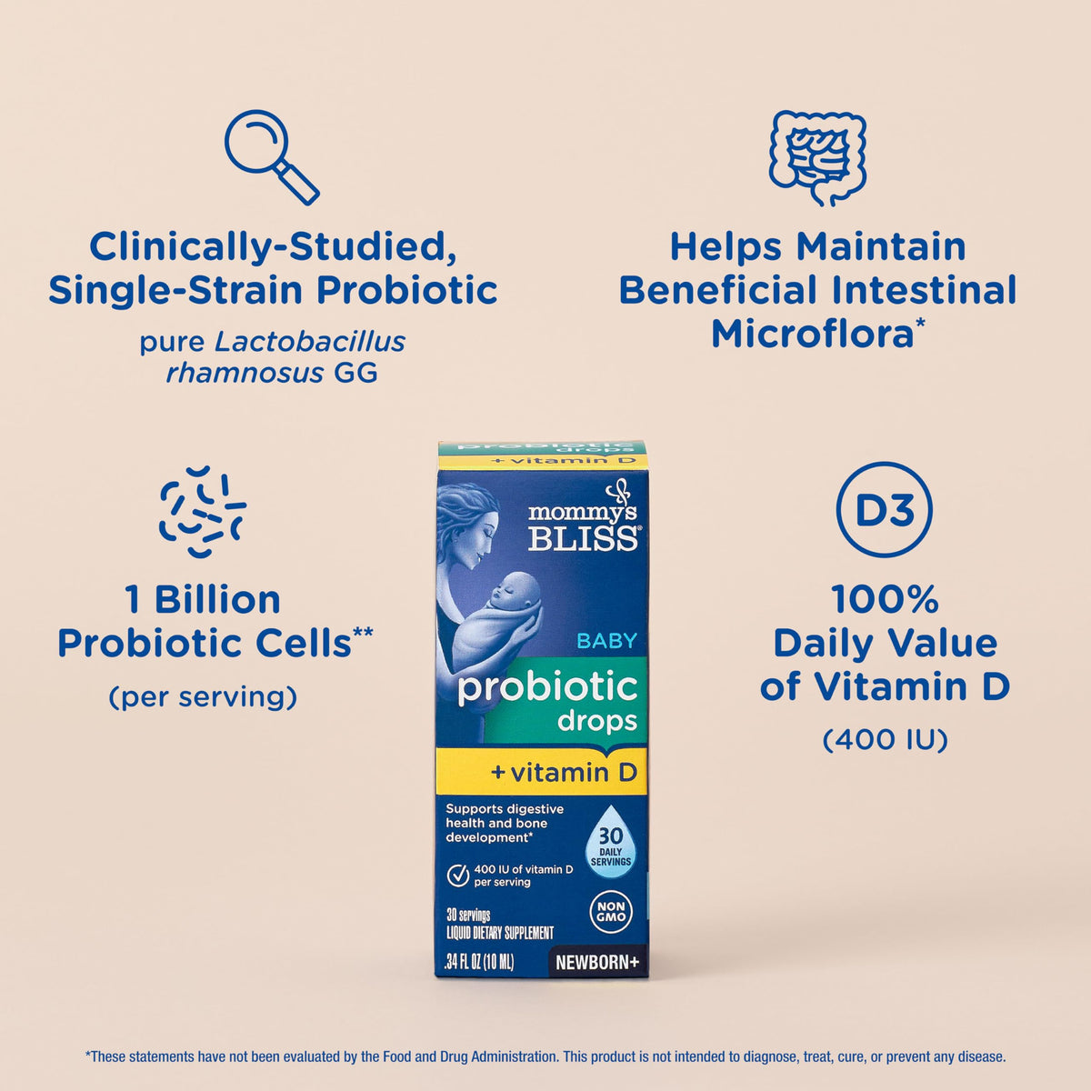 Mommy's Bliss Baby Probiotics + Vitamin D Drops - 30 Servings - image 3