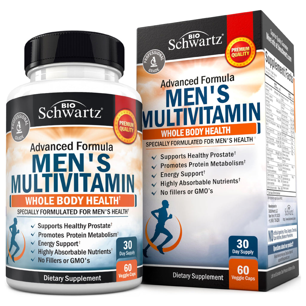 BioSchwartz Mens Multivitamin with Vitamin C A B D3 E Zinc for Immune