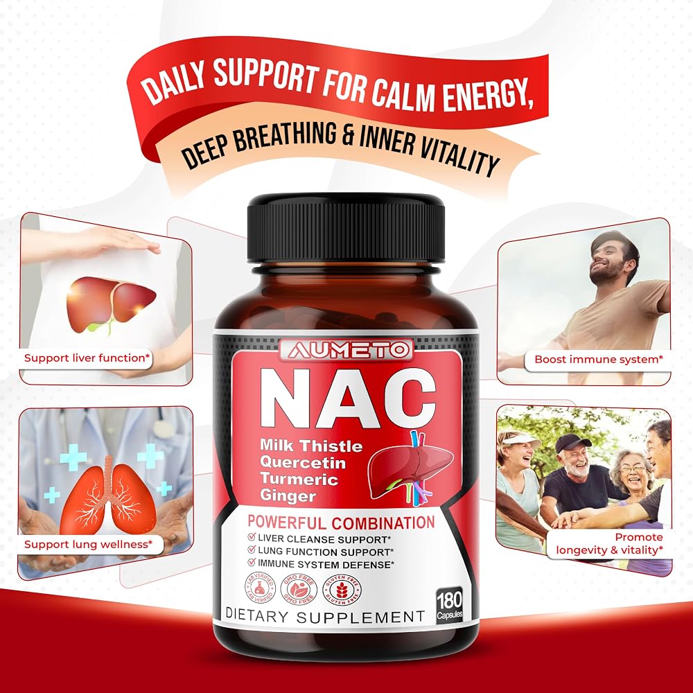 AUMETO Complete NAC 9-in-1 with Milk Thistle & Quercetin - 180 Capsules - image 4