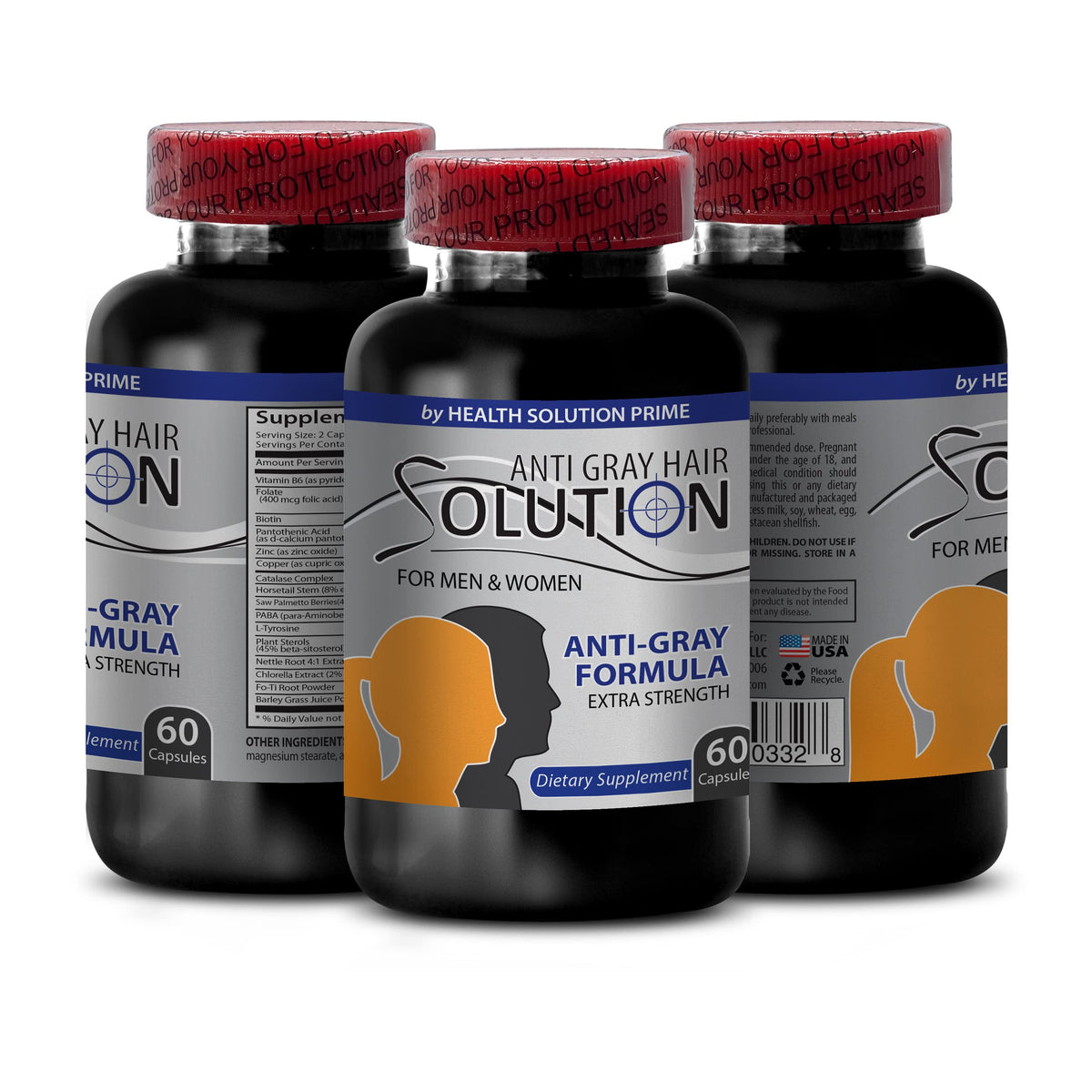 Health Solution Prime Organic Biotin Gray Hair Solution - 180 Capsules - image 2