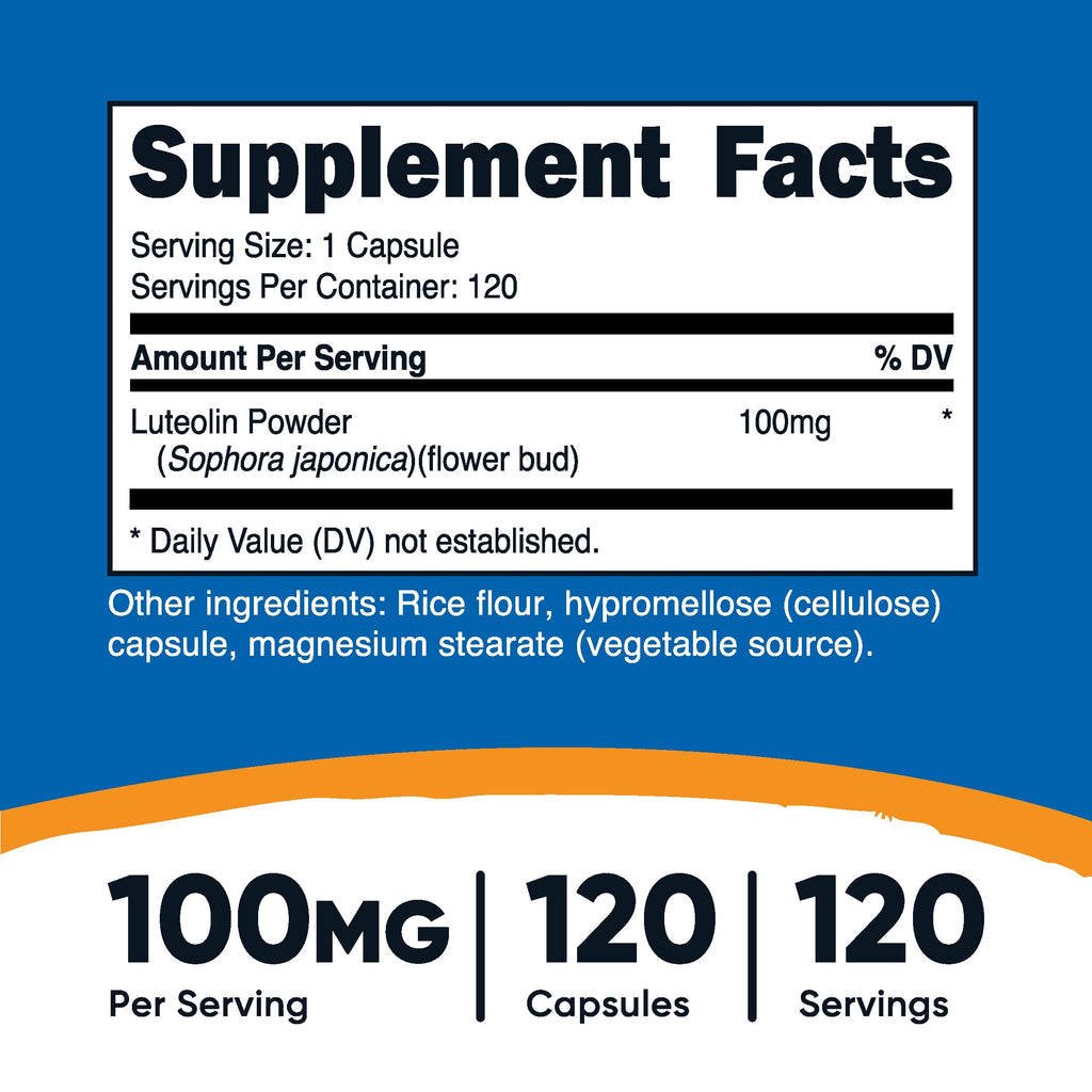 Nutricost Luteolin 100mg - 120 Vegetarian Capsules - image 2