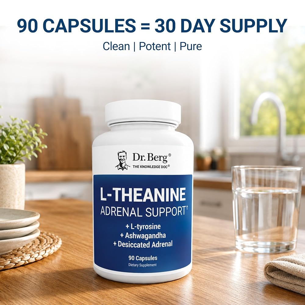Dr. Berg L-Theanine 600 mg Adrenal Support - 90 Capsules - image 8