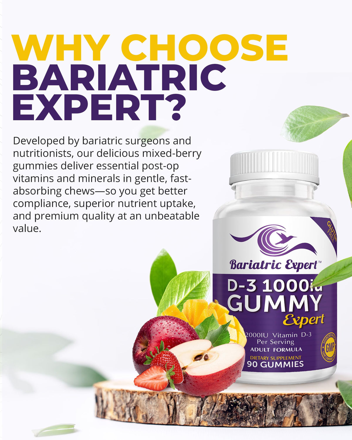 Bariatric Food Expert D3 Vitamin Gummies - 90 Count - image 6