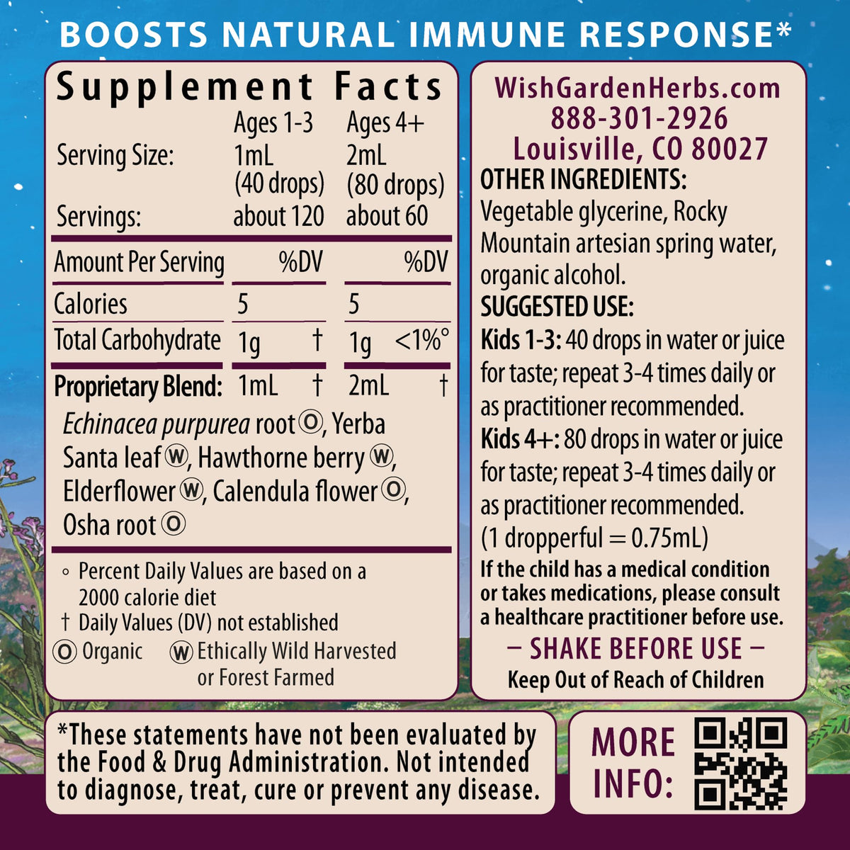 WishGarden Herbs Kick-It Immune Activator for Kids - 4 Fl Oz - image 2