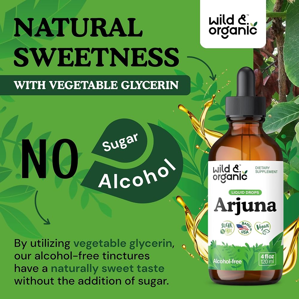 Wild & Organic Arjuna Bark Extract Tincture - Antioxidant Support