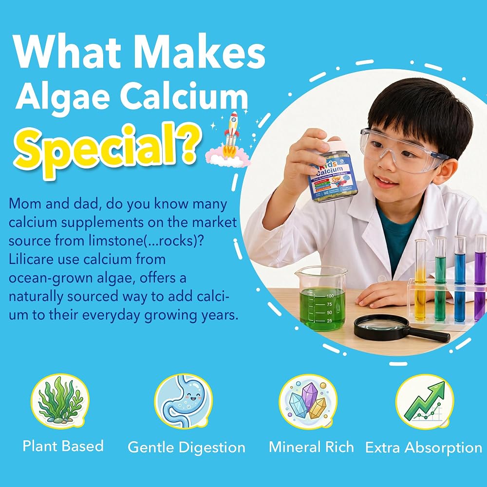 LILICARE Kids Calcium Gummies with Vitamin D3 K2 - 60 Gummies - image 5