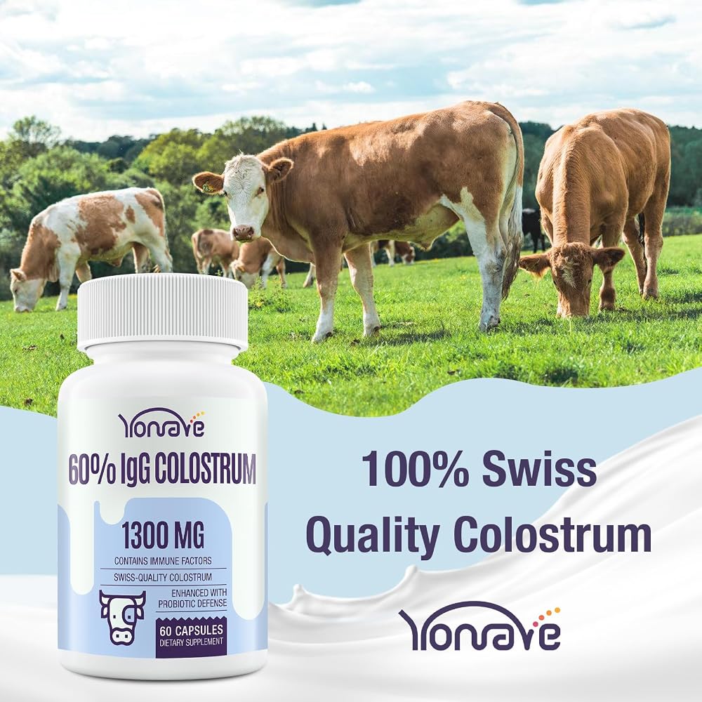 Yonrave Bovine Colostrum Capsules Supplement 1300mg