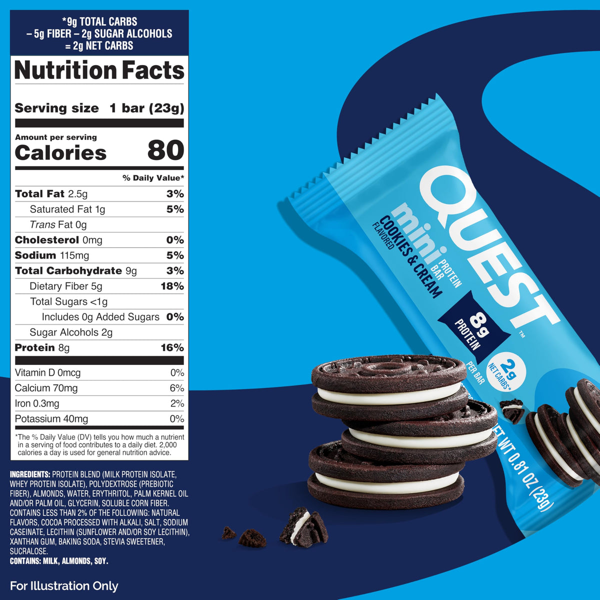 Quest Nutrition Mini Cookies & Cream Protein Bars
