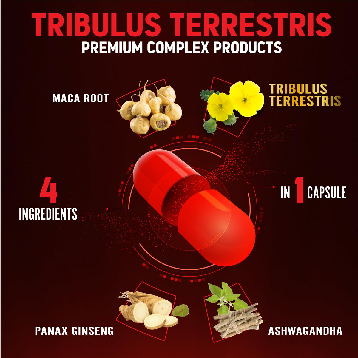 Zolotus Tribulus Terrestris with Maca Root Ashwagandha Ginseng - 180 Capsules - image 5