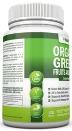 NutriONN Organic Super Greens Capsules - 120 Count - image 4