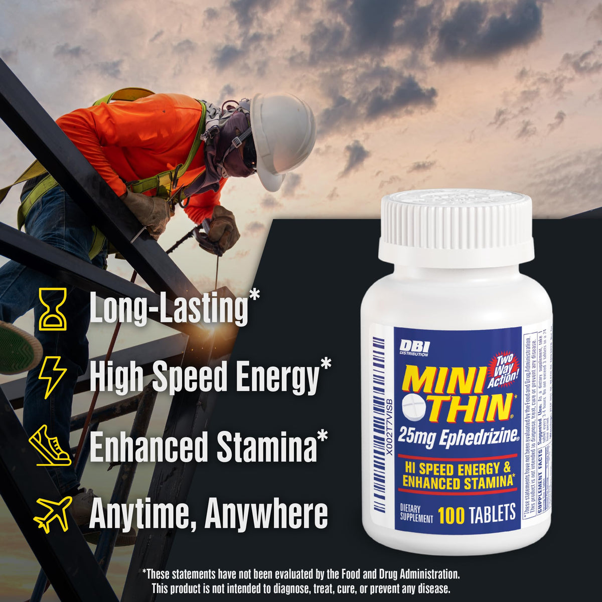 Mini Thin Energy Pill Two-Way Action 25mg Ephedrizine - image 4