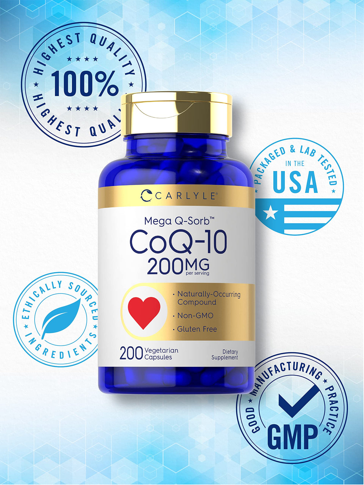 Carlyle CoQ10 200mg Mega Q-Sorb - 200 Capsules - image 5