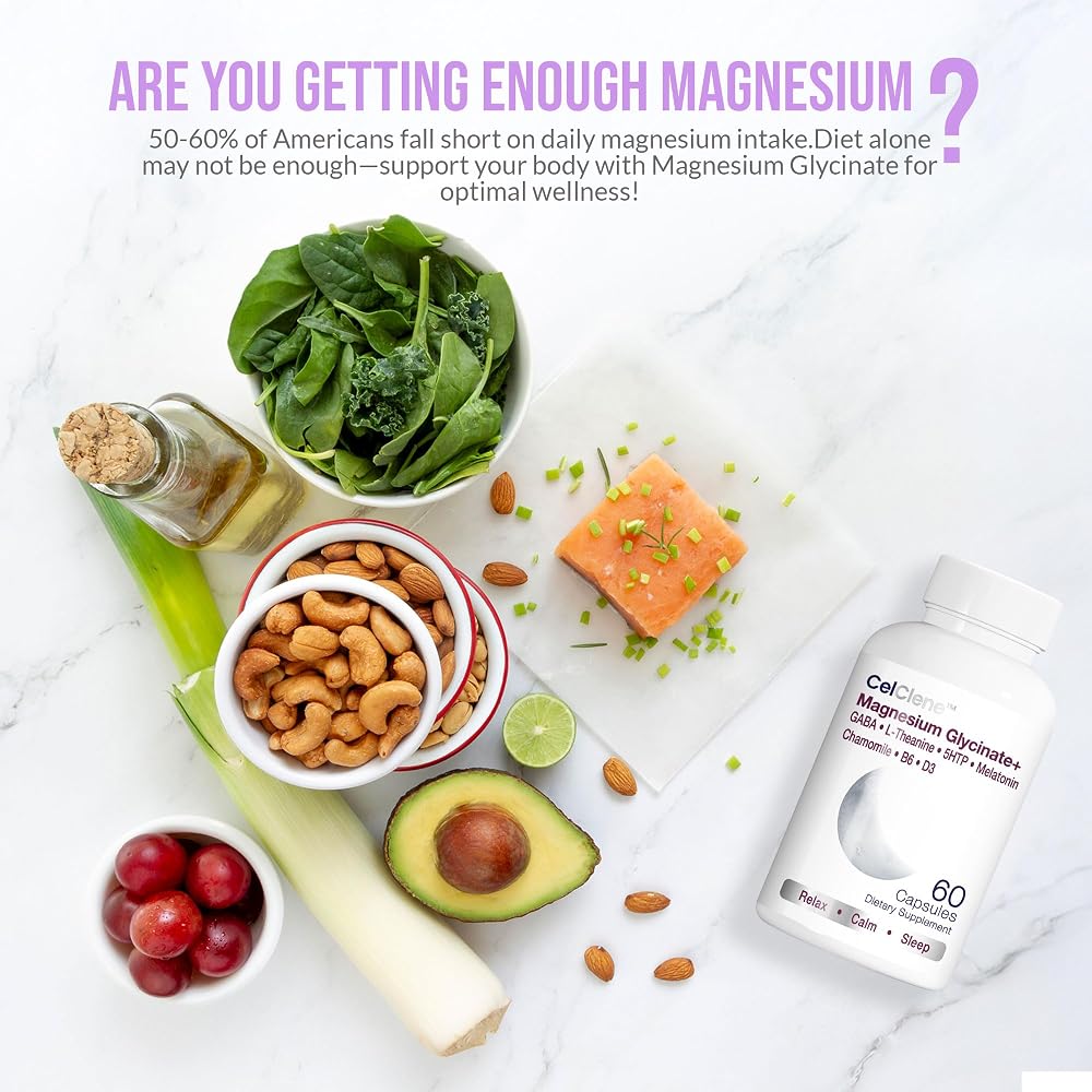 CELCLENE Magnesium Glycinate+ Sleep Support - 60 Vegetarian Capsules - image 5