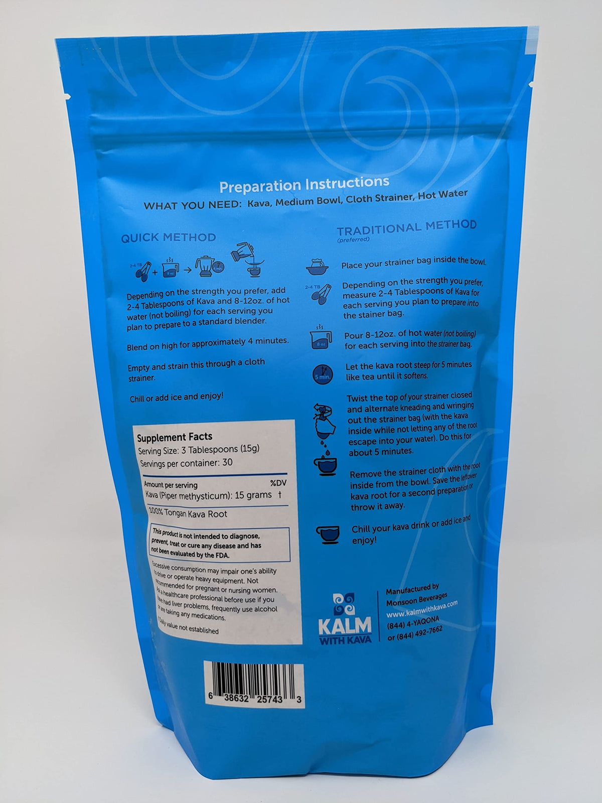 KALM with Kava Pouni Ono Traditional Grind Powder - 16 oz - image 2