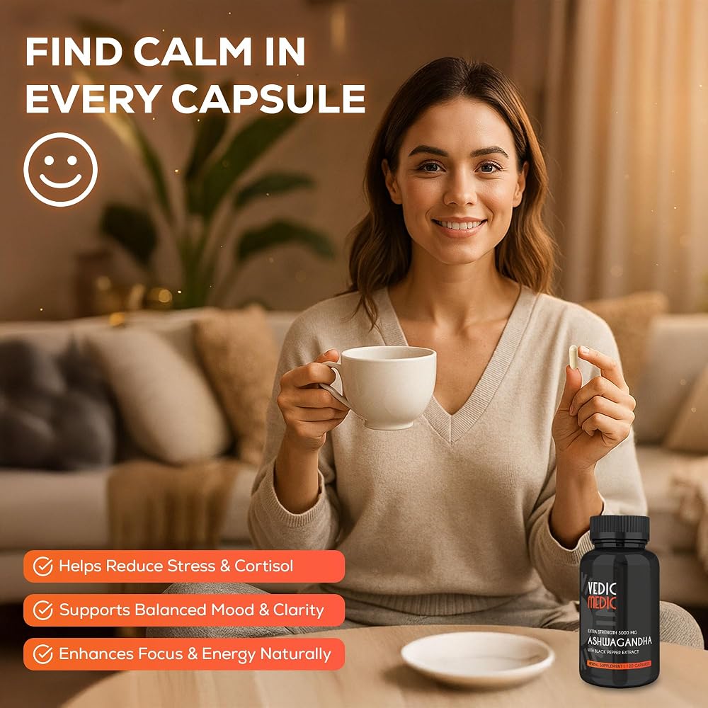 The Vedic Medic Organic Ashwagandha Capsules Extra Strength 3000mg - image 3