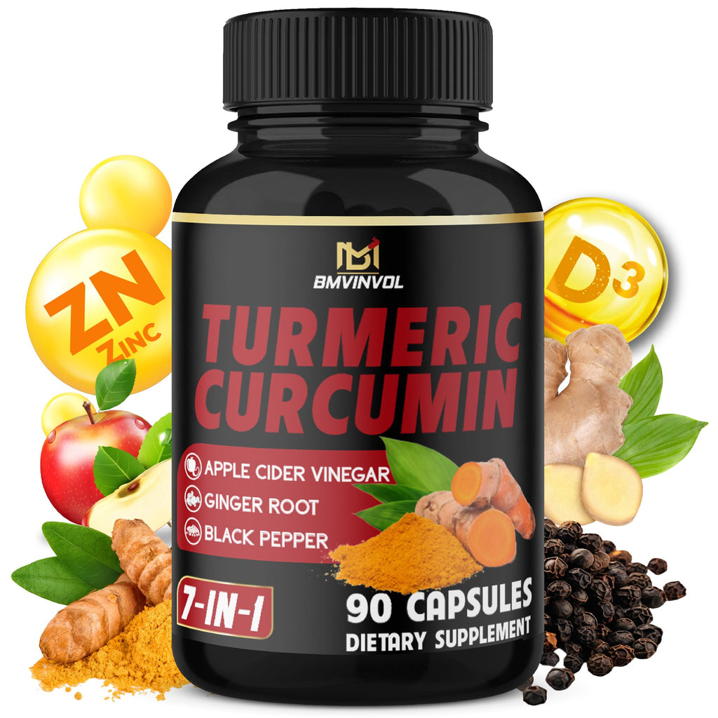 BMVINVOL Turmeric Curcumin 95% with Ginger & Black Pepper - 90 Capsules
