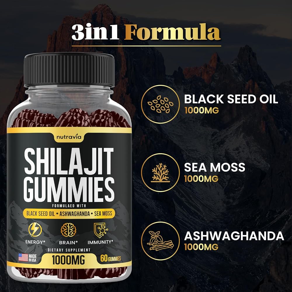 Nutravia Shilajit Gummies with Sea Moss & Ashwagandha - 60 Gummies - image 7