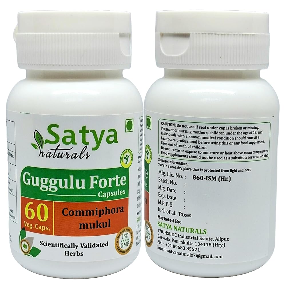 Satya Naturals Guggulu Forte 500 mg Ayurvedic Herbal - 120 Vegetarian Capsules - image 3