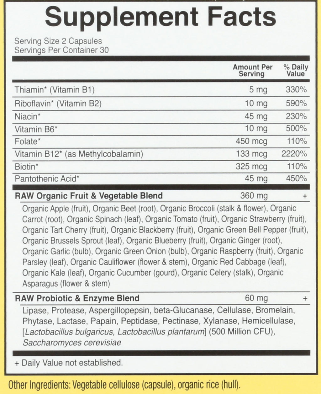 Garden of Life Raw B Complex Vitamin Code - 60 Vegan Capsules - image 3
