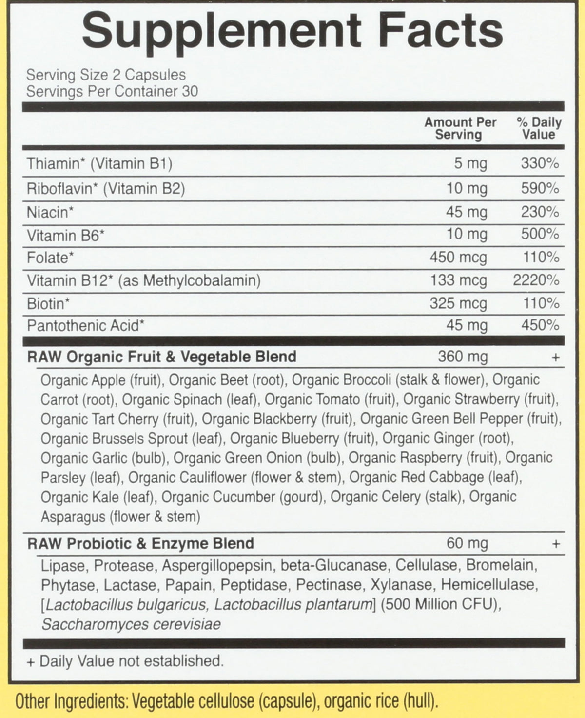 Garden of Life Raw B Complex Vitamin Code - 60 Vegan Capsules - image 3