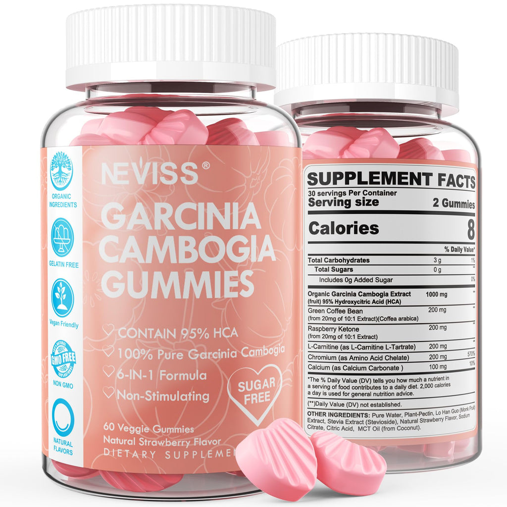 NEVISS Garcinia Cambogia Gummies 1000mg with L-Carnitine - 60 Gummies