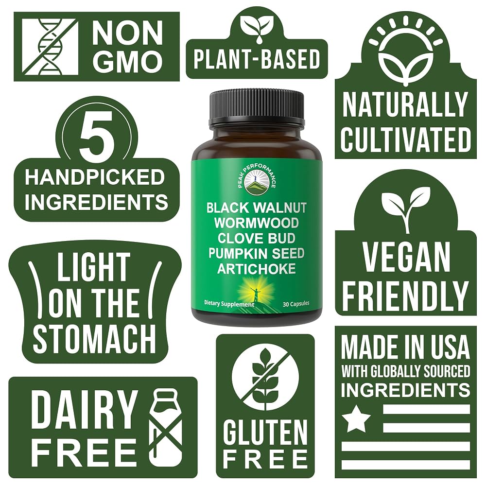 Peak Performance Wormwood Black Walnut Clove Cleanse - 30 Capsules - image 2