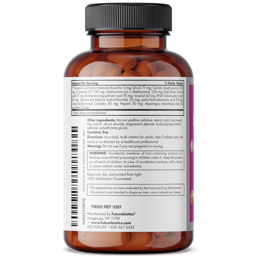 Futurebiotics Hair, Skin & Nails Beauty Multivitamin - 180 Tablets - image 7