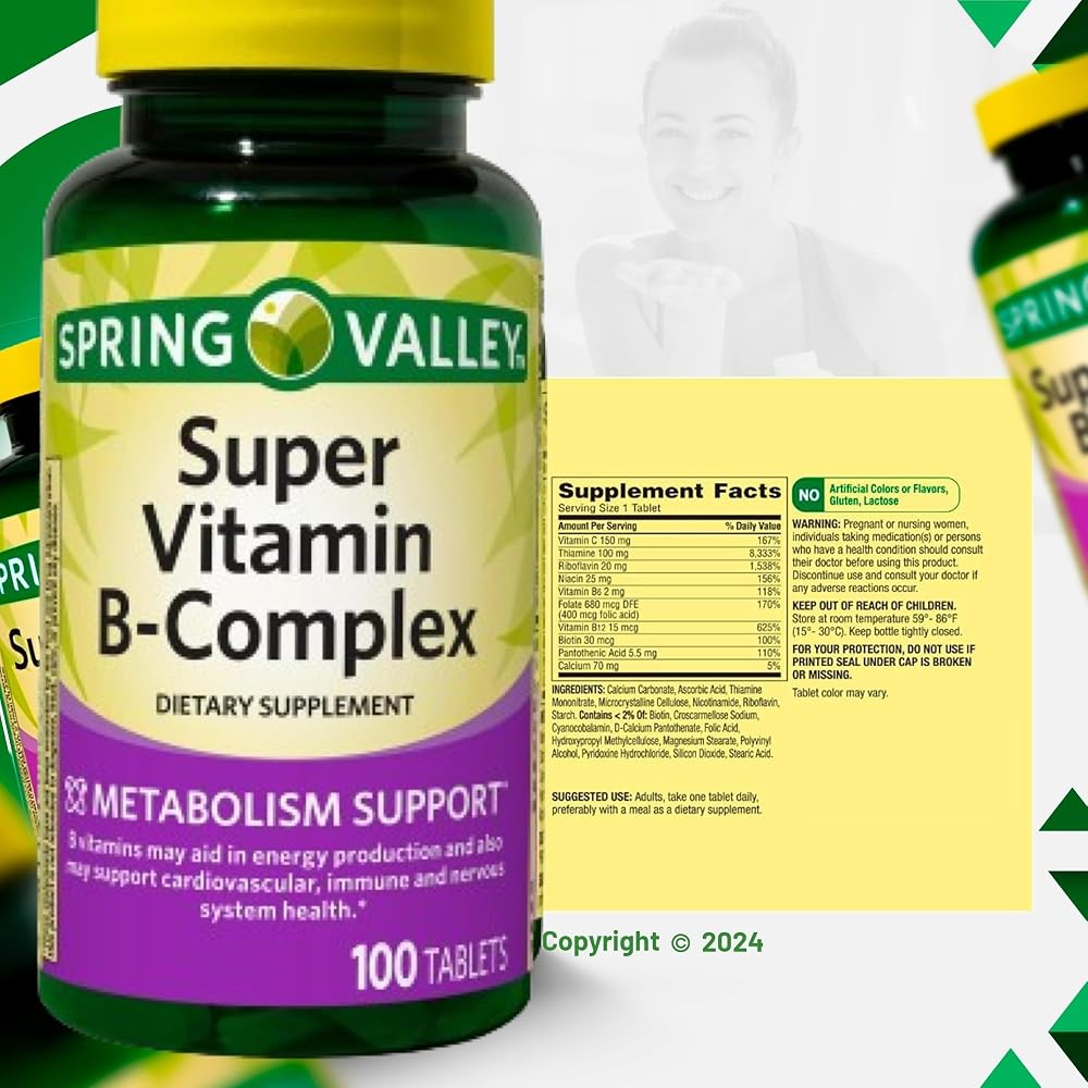 LightSpring Super Vitamin B-Complex 100 Tablets - 100 Count - image 2