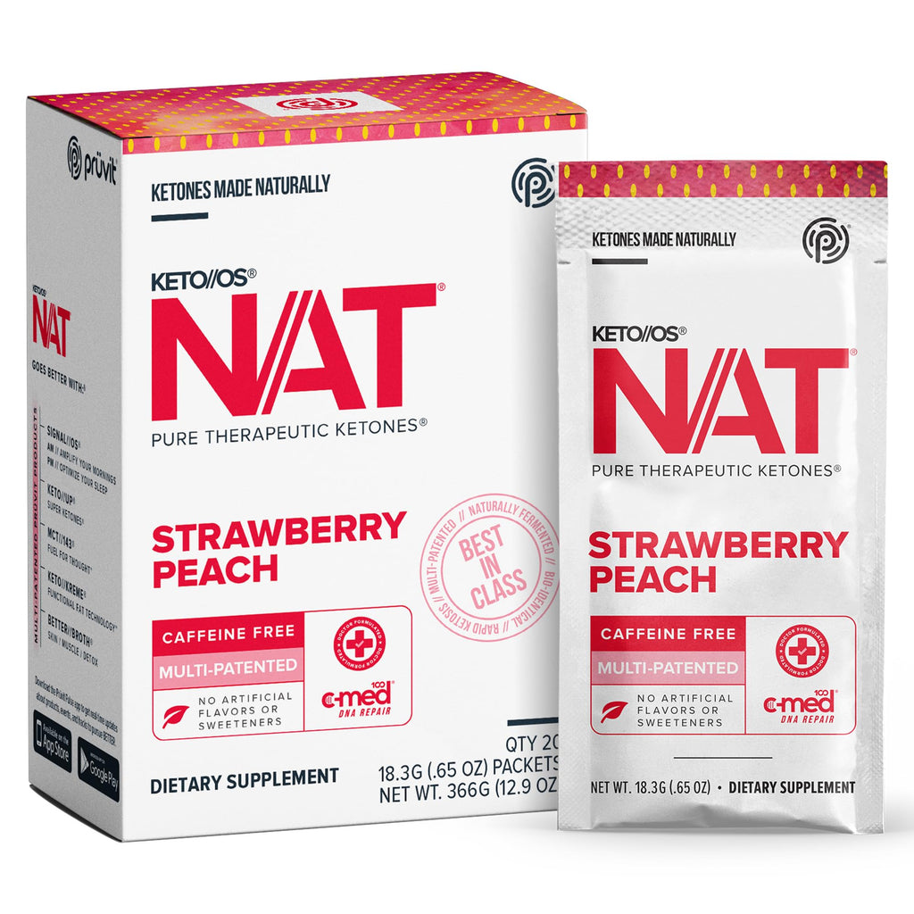 Prüvit OS NAT Strawberry Peach Keto Powder - 20 Count